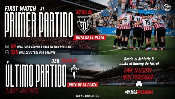 Cartel del Zamora CF para la temporada 2026/27 en el Ruta de la Plata