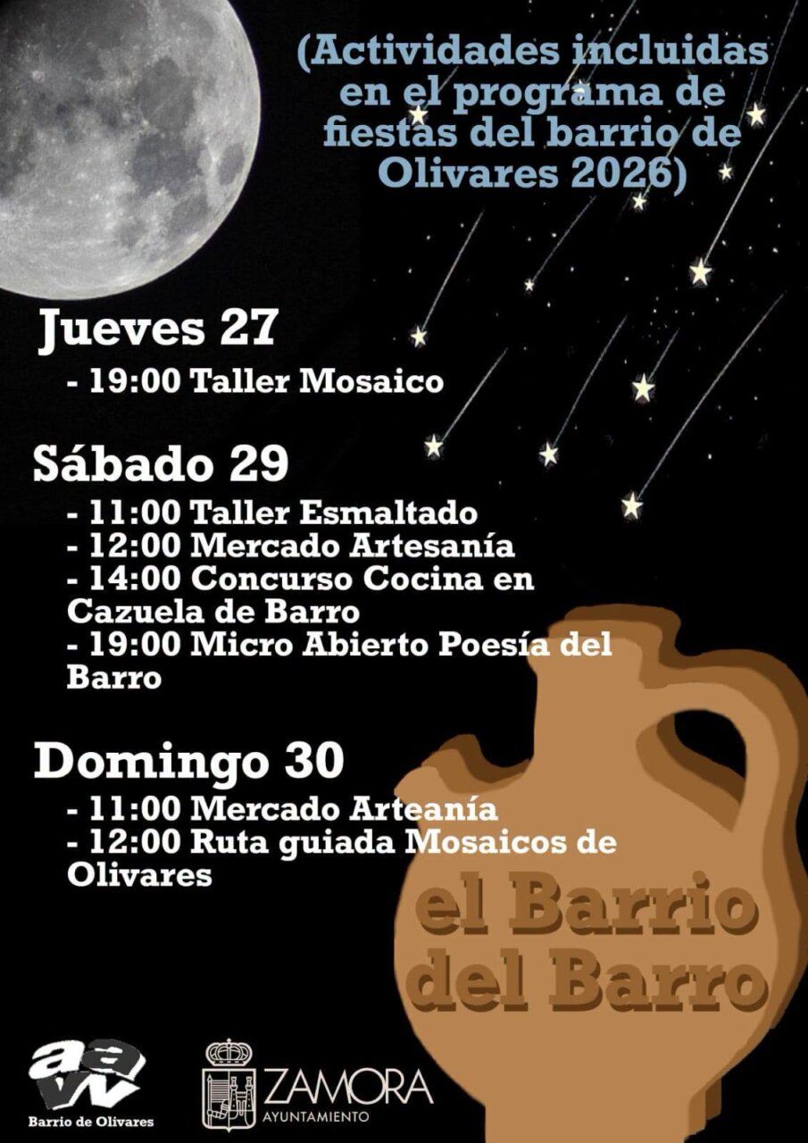 Programa de actividades del barrio de Olivares para las fiestas de 2026