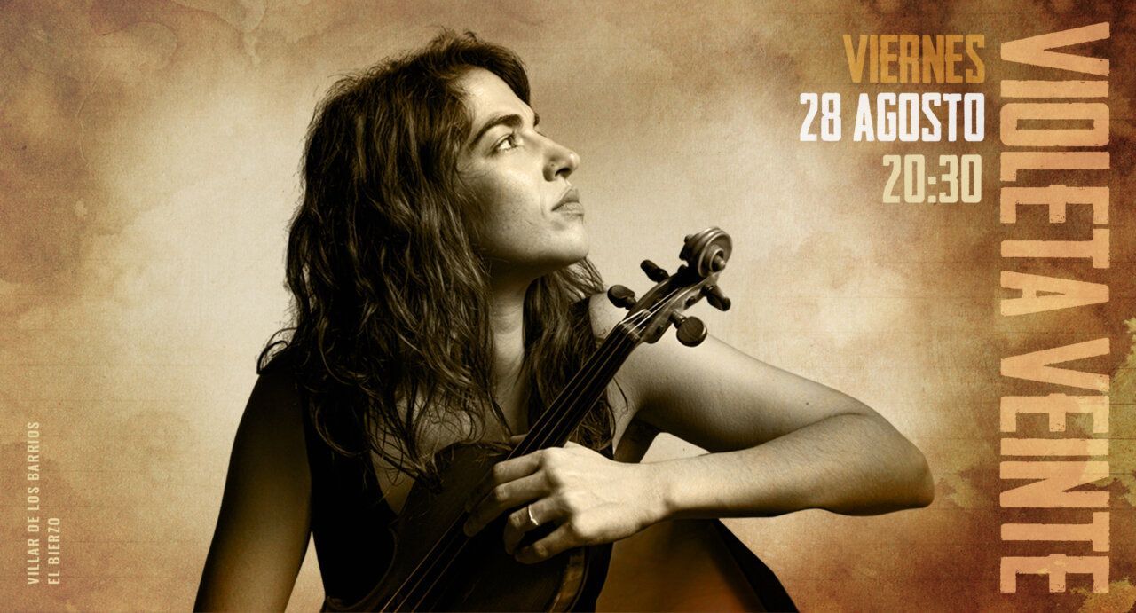 Mujer tocando el violín en un fondo artístico