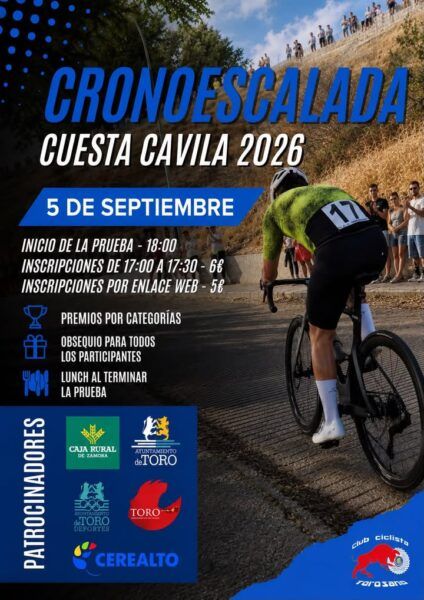 Ciclista compitiendo en la Cronoescalada Cuesta Cavila 2026 en Toro