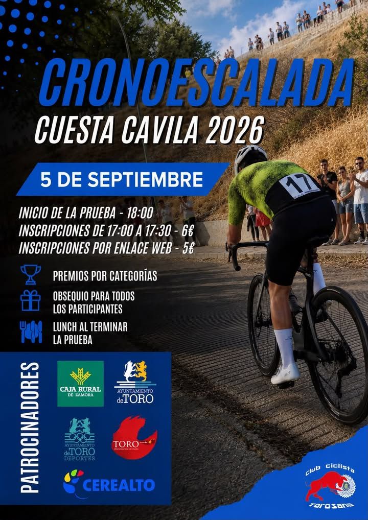 Ciclista compitiendo en la Cronoescalada Cuesta Cavila 2026 en Toro