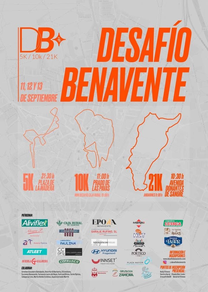 Cartel del Desafío Benavente con detalles de las competiciones