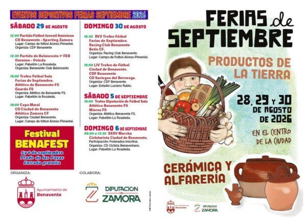 Cartel de las Ferias de Septiembre en Benavente con productos locales