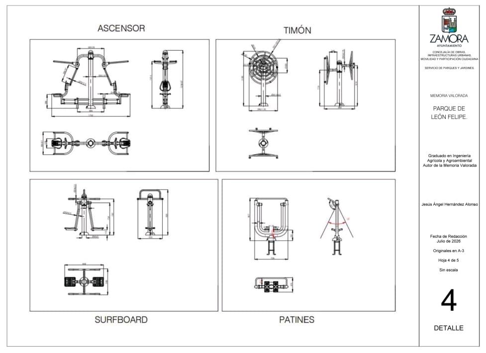 Plano de un nuevo espacio de entrenamiento biosaludable en Zamora