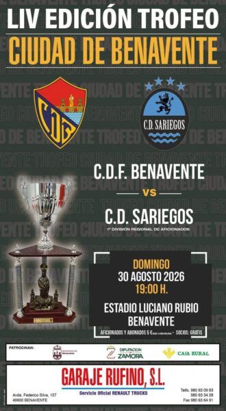 Cartel del Trofeo Ciudad de Benavente con logos de los equipos