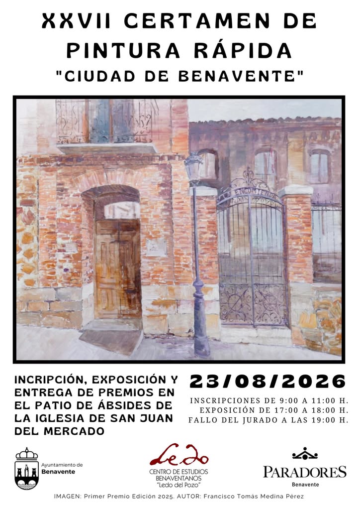 Cartel del XXVII Certamen Internacional de Pintura Rápida en Benavente