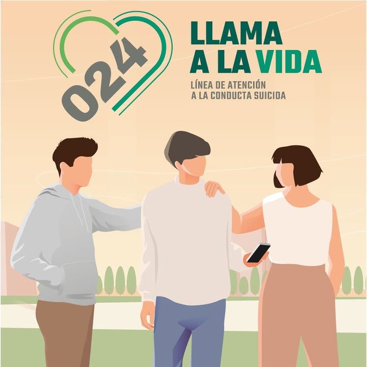 Ilustración sobre el Teléfono 024 para la prevención del suicidio