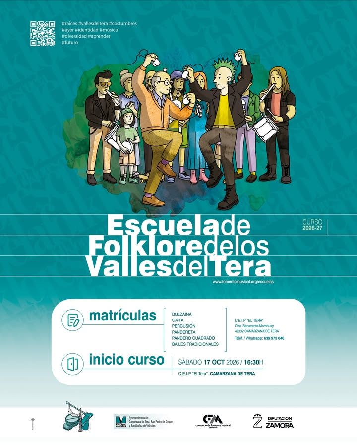 Cartel de matrícula para la Escuela de Folklore de Camarzana de Tera