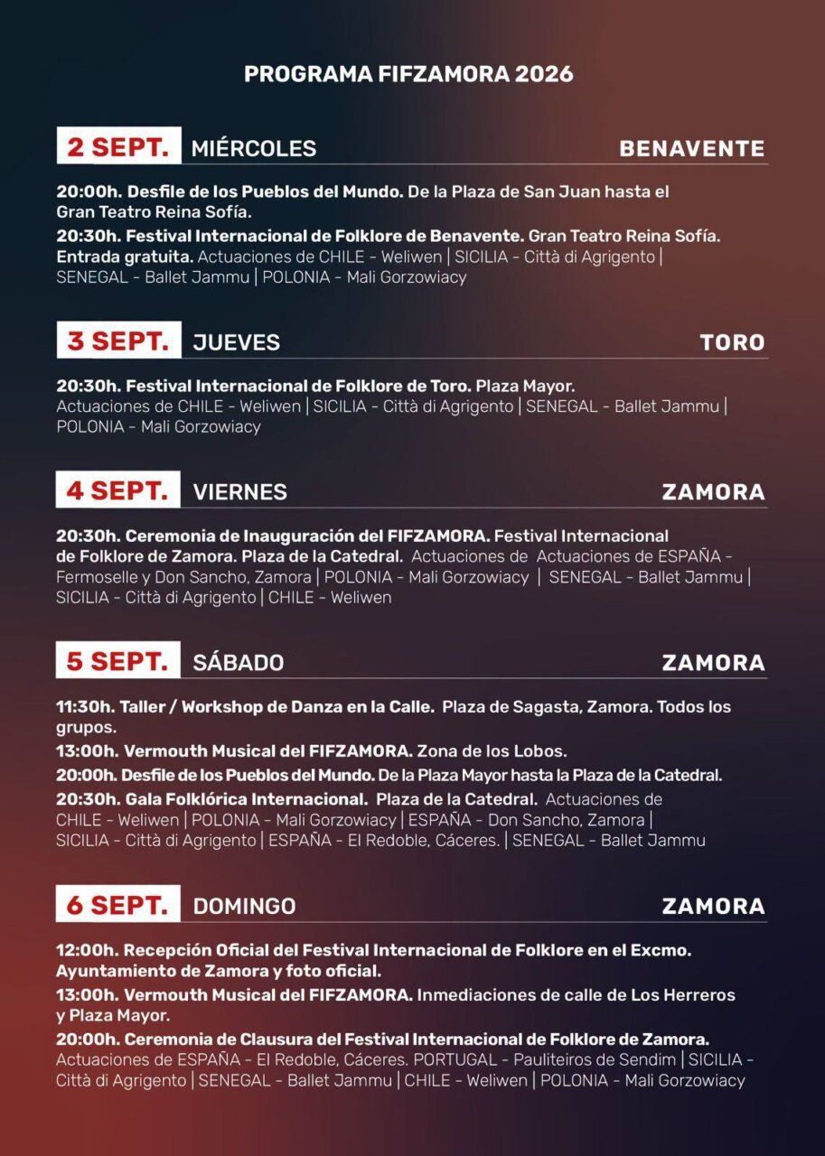 Actuaciones de música y danza en el Festival Internacional de Folclore en Zamora