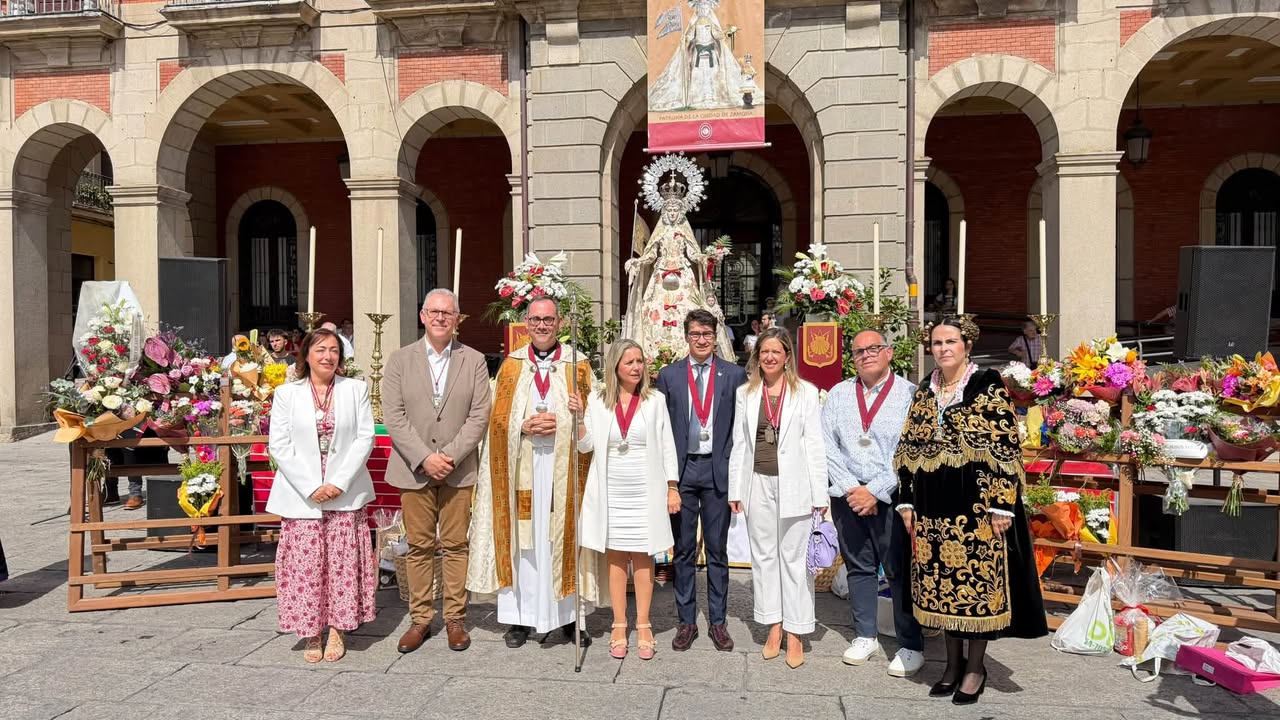 Ofrenda de productos locales en honor a la Virgen de la Concha en Zamora