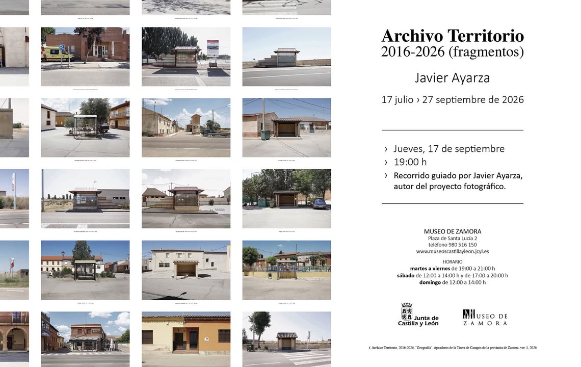 Cartel de la exposición Archivo Territorio con imágenes de comarcas