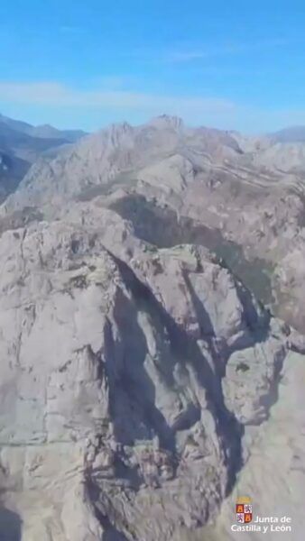 Vista aérea del pico Gilbo en Riaño, donde ocurrió un rescate