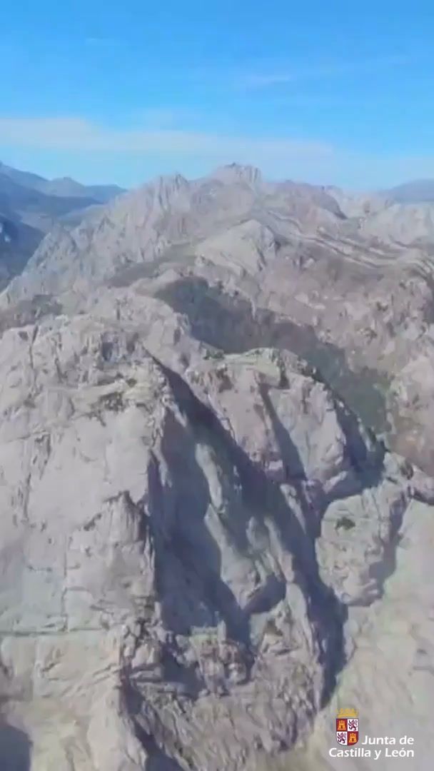 Vista aérea del pico Gilbo en Riaño, donde ocurrió un rescate