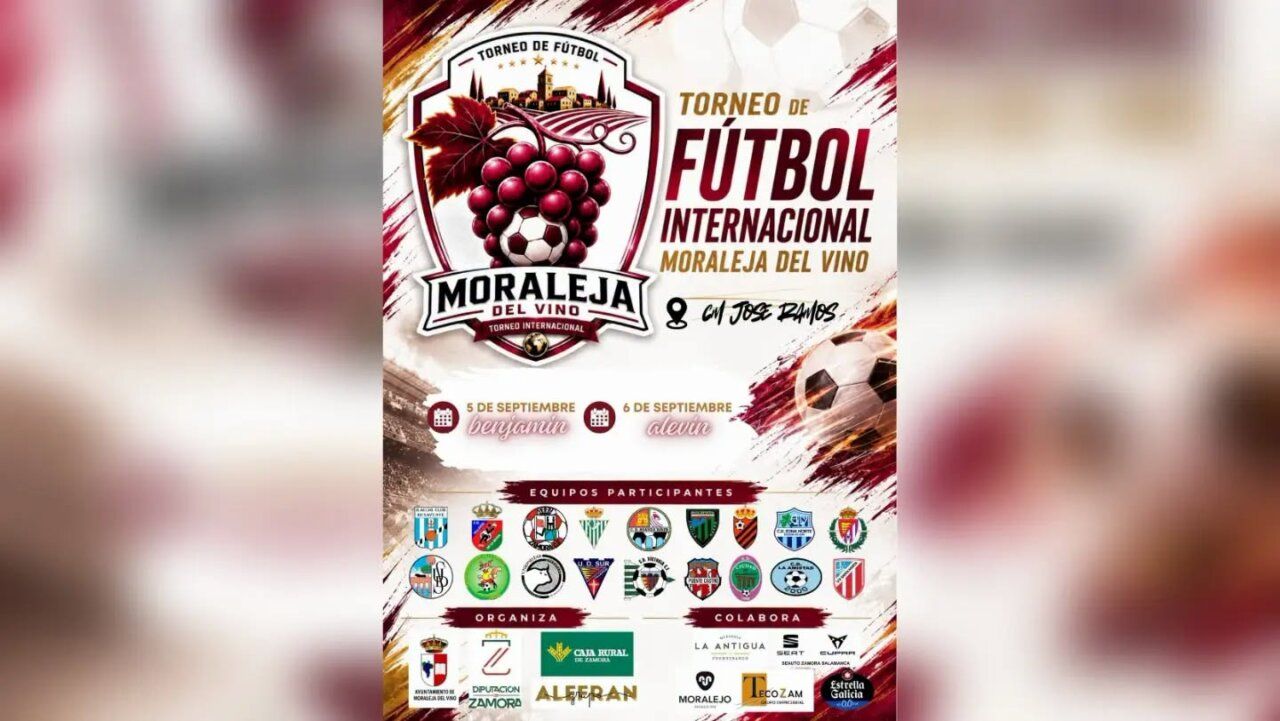 Cartel del Torneo Internacional de Fútbol en Moraleja del Vino