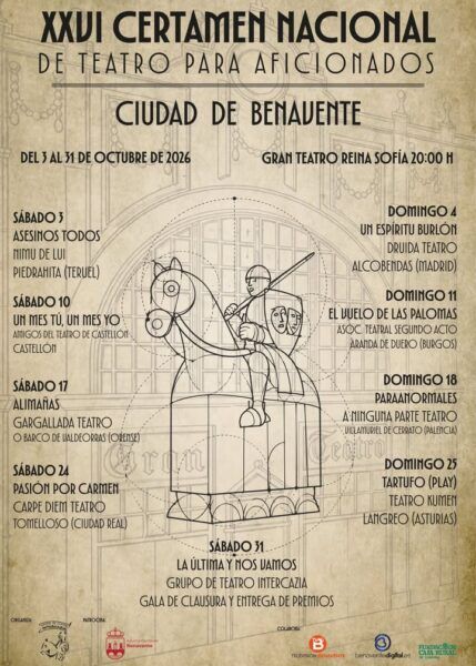 Cartel del XXVI Certamen Nacional de Teatro Aficionado en Benavente