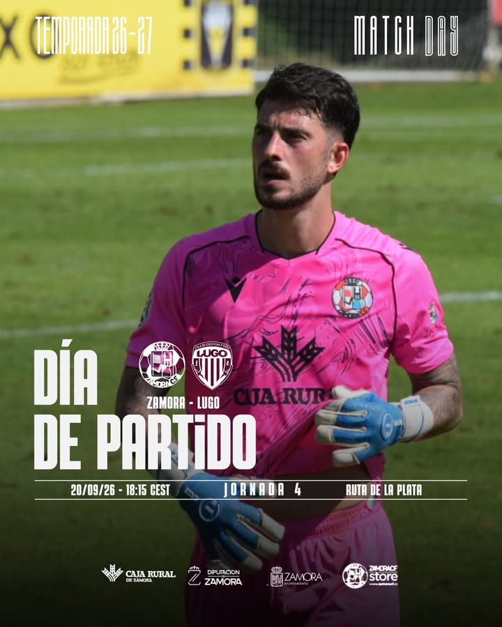 Portero del Zamora CF en partido contra el Deportivo Lugo