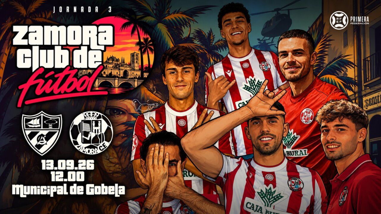 Jugadores del Zamora CF posando para la jornada 3 del campeonato
