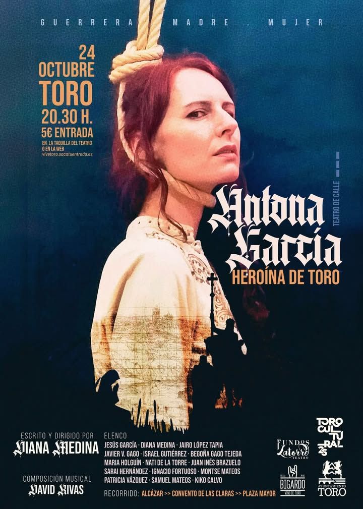 Cartel teatral de Antona García con retrato de una mujer y datos de la función.