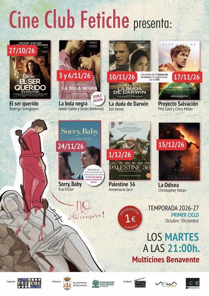 Cartel de Cine Club Fetiche con películas y fechas del primer ciclo 2026-27.