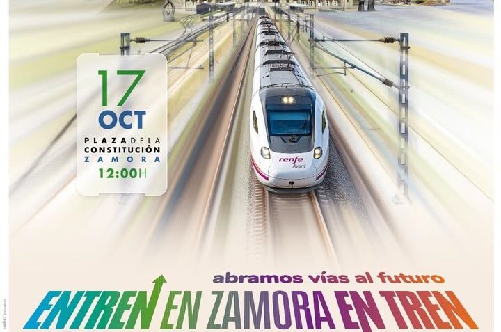 Cartel de concentración en Zamora por mejoras ferroviarias