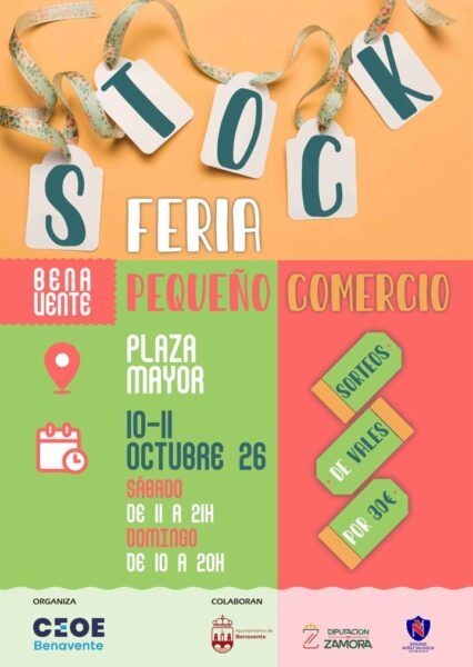 Cartel de la Feria de Stock del pequeño comercio en Benavente