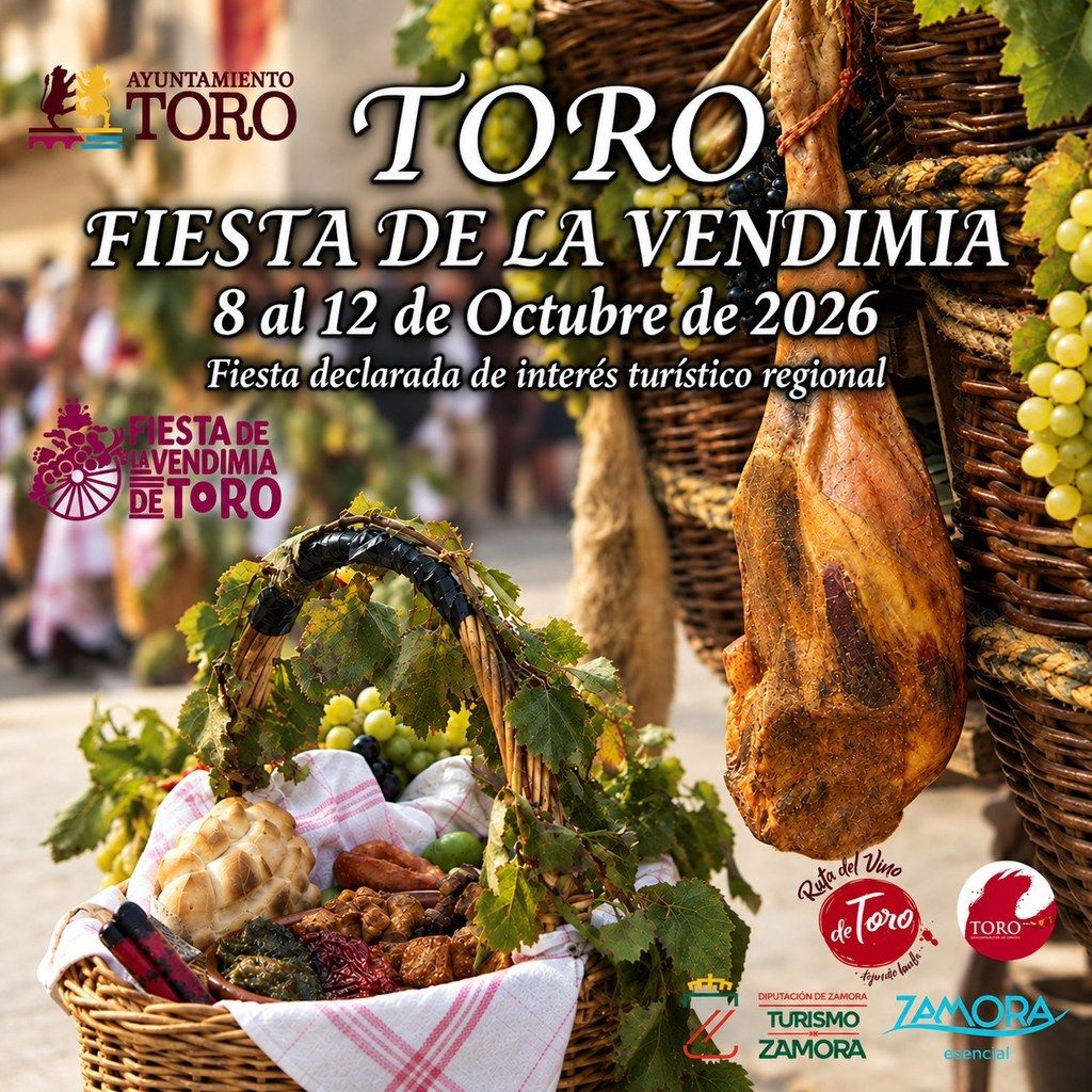 Cesta con productos locales en la Fiesta de la Vendimia de Toro