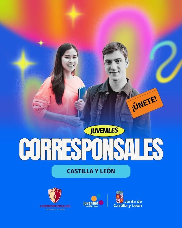 Estudiantes jóvenes promoviendo el programa de corresponsales juveniles en Castilla y León