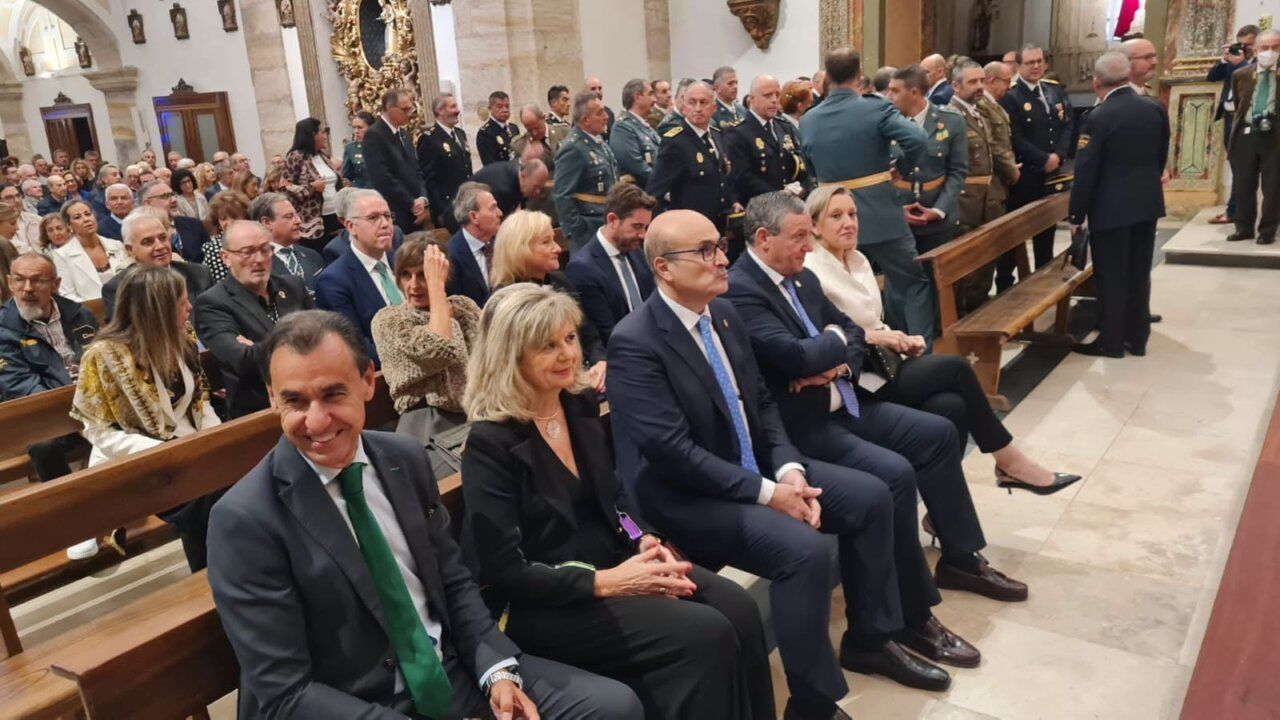 Javier Faúndez en la celebración del Día del Pilar en Santorcato