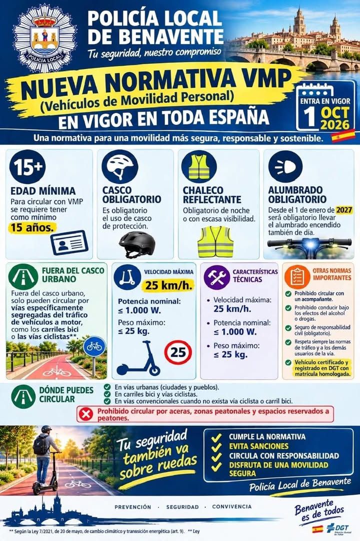 Infografía sobre nueva normativa para vehículos de movilidad personal en España