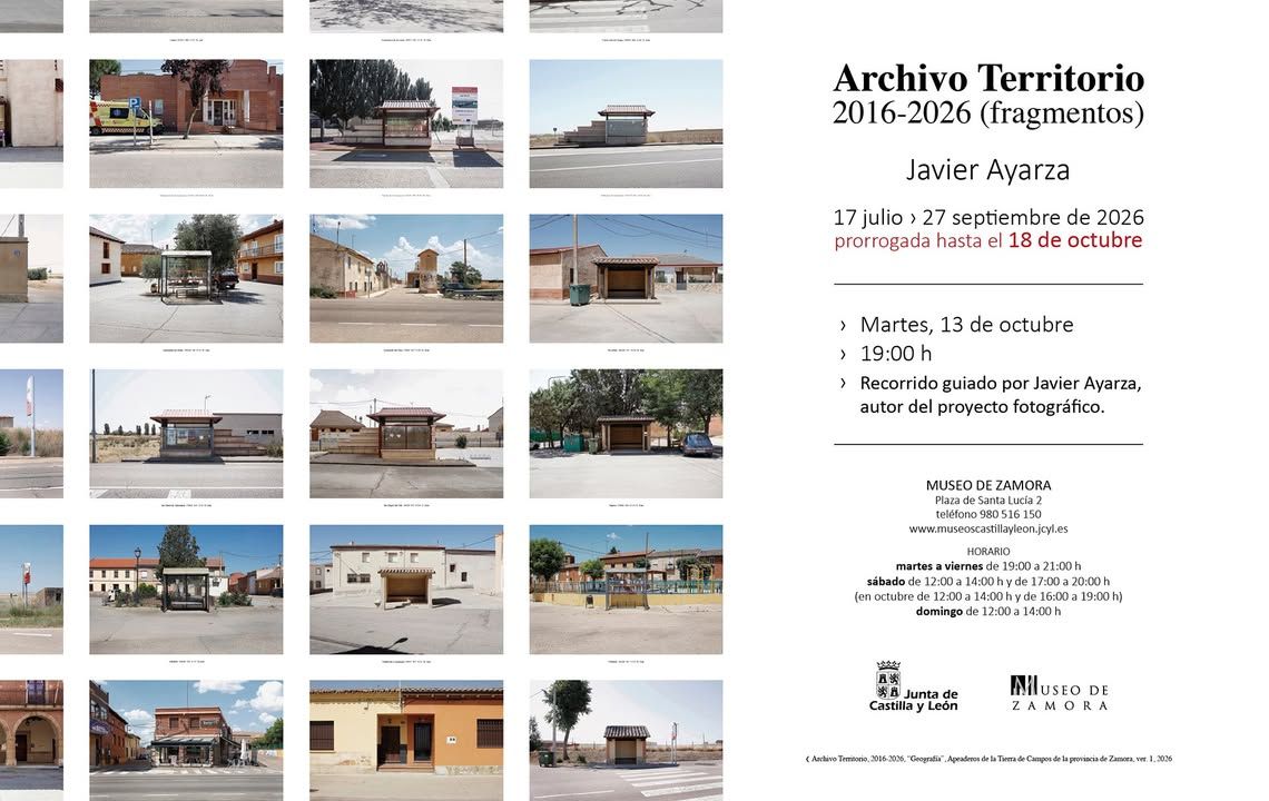 Cartel de la exposición Archivo Territorio en Zamora con imágenes de comarcas